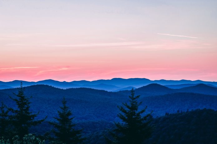 Vermont Mountain view of sunset