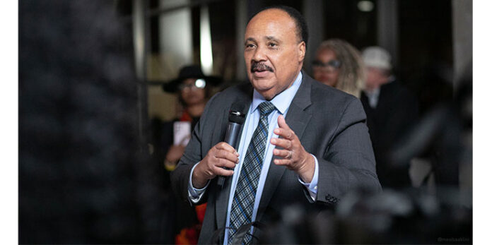 Martin Luther King III speaks at M4MM D.I.C.E. mixer.
