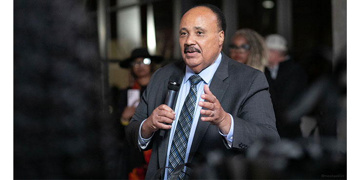 Martin Luther King III speaks at M4MM D.I.C.E. mixer.
